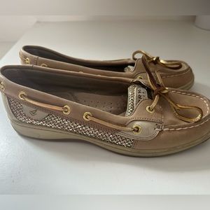 Sperry EUC Topsider Shoes with Gold - size 8.5